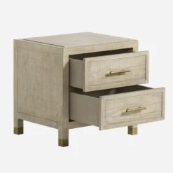 Raffles Bedside Table, Two Drawer -Andrew Martin Sale Store 269866 raffles nightstand open