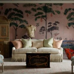 Picket Orange/Island Trim Cushion -Andrew Martin Sale Store 308661 mythical land clara sofa in paraggi string with suffolk fringe pollen leaf maze orange and picket orange with desert island sunset trim cushions