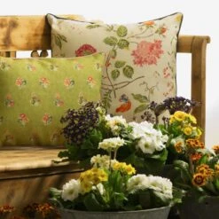 Wild Wood Ivory Outdoor Cushion -Andrew Martin Sale Store 309094 wild wood ivory spinney leaf cushion