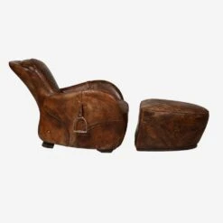 Saddle Footstool Footstool -Andrew Martin Sale Store 309408 saddle chair with footstool buckdn brokn 1