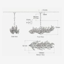 Farfalle Linear Pendant Light -Andrew Martin Sale Store 329939 tech drawing
