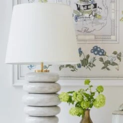 Phoebe Table Lamp -Andrew Martin Sale Store 333982 phoebe stacked table lamp in antiqued white lifestyle 2