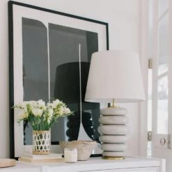 Phoebe Table Lamp -Andrew Martin Sale Store 333991 phoebe stacked table lamp in antiqued white lifestyle