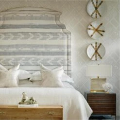 Berber Desert Wallpaper -Andrew Martin Sale Store 339815 25210 berberdesertwallpaper6ftprescottheadboardininduscloud scattersinnarikalaandelbruscloudzumabedsidetables kalitablelamps