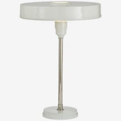 Carlo Table Lamp, Polished Nickel & Antique White