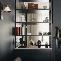 Cleo Wall Light -Andrew Martin Sale Store 353889 cleo sconce in bronze and antique burnished brass with matte white shade life 3