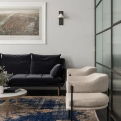 Cleo Wall Light -Andrew Martin Sale Store 353894 cleo sconce in bronze and antique burnished brass with matte white shade life 4