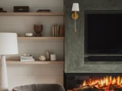 Wall Light In Brass With Cream Linen Shade -Andrew Martin Sale Store 538446 2025 04 22 09 55